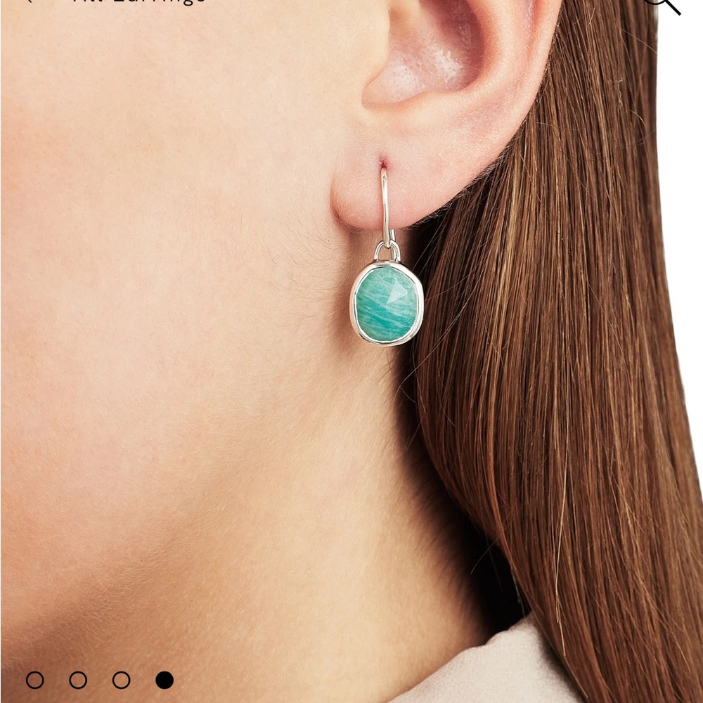 Monica Vinader Amazonite siren wire earrings - Picture 5 of 6